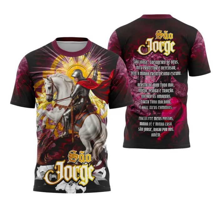 Camiseta São Jorge Fé, Proteção e Estilo Religião