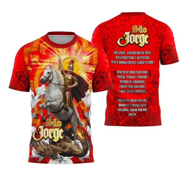 Camiseta São Jorge Fé, Proteção e Estilo Religião
