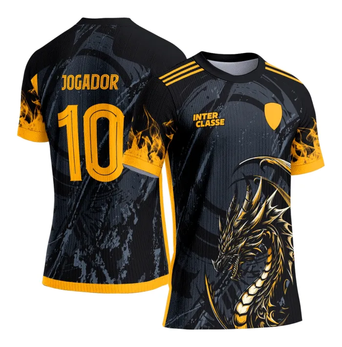 Arte Camiseta de Interclasse Dragão Amarelo 2025