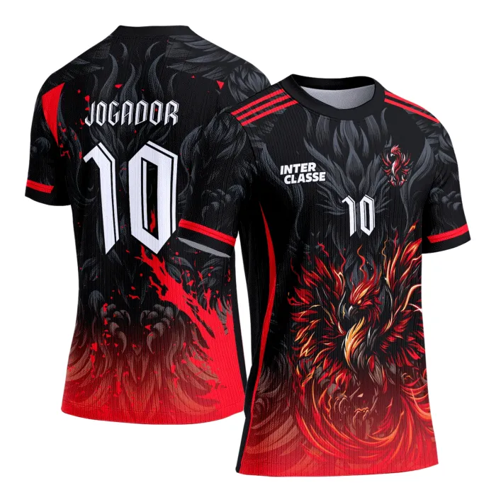 Arte Camiseta de Interclasse Fênix Vermelha 2025 Arte Camiseta de Interclasse Fênix Vermelha 2025
