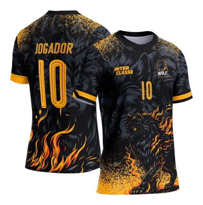 Arte Camiseta de Interclasse Lobo Amarelo 2025
