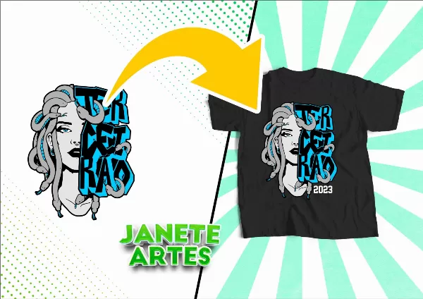 Como criar e aplicar a estampa Arte Vetor Camisa Terceirão Medusa 2023 em camisas e canecas - Passo a passo