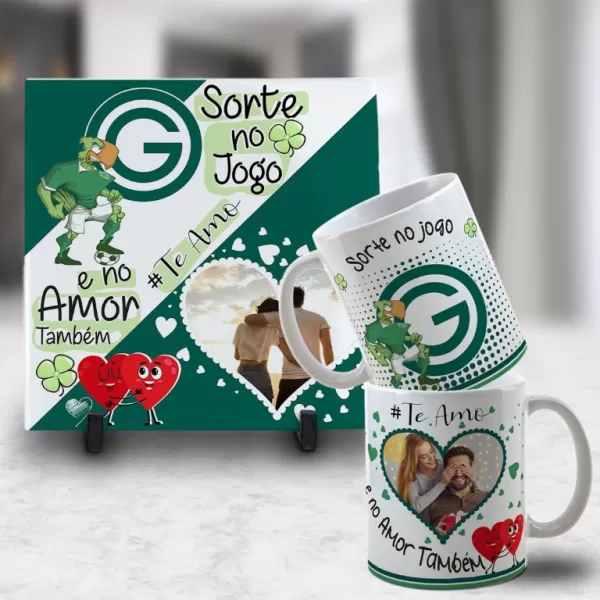 Kit Artes para Canecas + Azulejos – Namorado(A) Sortudo(A) Times – Com Foto 2023 Sublimação