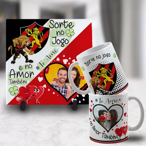Kit Artes para Canecas + Azulejos – Namorado(A) Sortudo(A) Times – Com Foto 2023 Sublimação