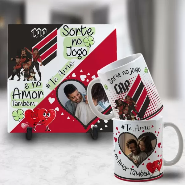 Kit Artes para Canecas + Azulejos – Namorado(A) Sortudo(A) Times – Com Foto 2023 Sublimação