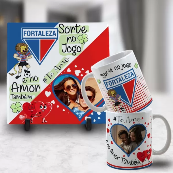 Kit Artes para Canecas + Azulejos – Namorado(A) Sortudo(A) Times – Com Foto 2023 Sublimação