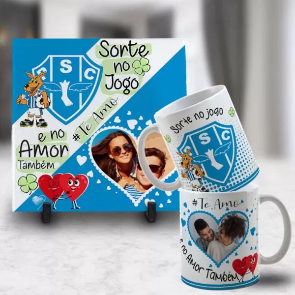 Kit Artes para Canecas + Azulejos – Namorado(A) Sortudo(A) Times – Com Foto 2023 Sublimação