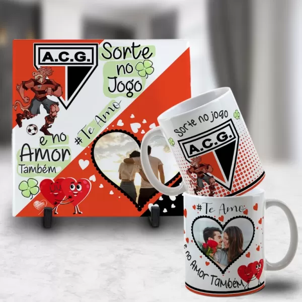 Kit Artes para Canecas + Azulejos – Namorado(A) Sortudo(A) Times – Com Foto 2023 Sublimação