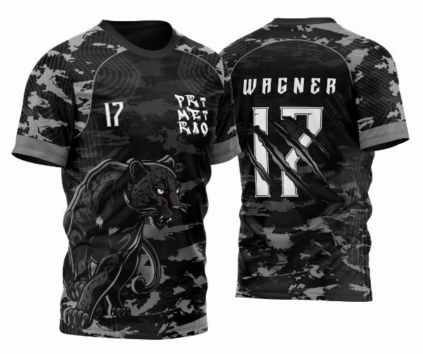 Template Camisa Futebol InterClasse Pantera Negra Tons de Cinza 2023