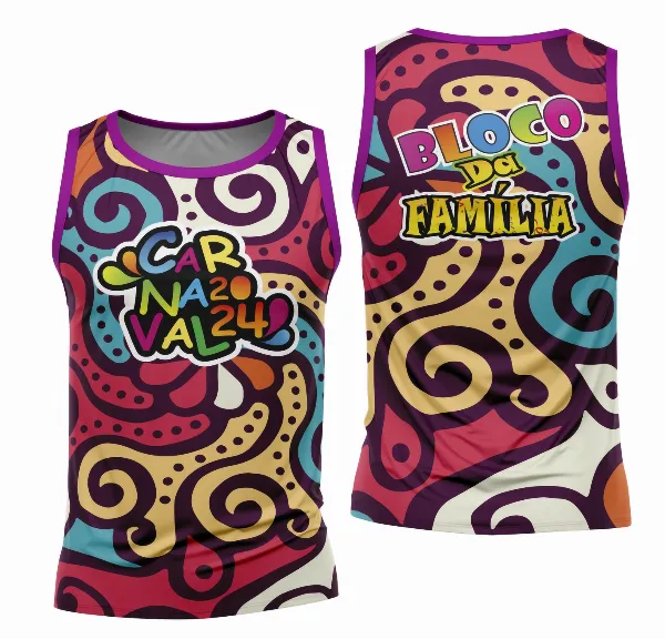 Arte Camisa Bloco Abadá Sublimação Carnaval 2026 - Modelo 77