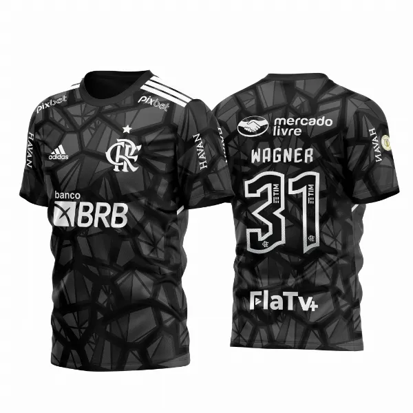 Arte Camisa Flamengo Titular - Goleiro 2022 2023 Preta - Camisas Personalizadas, Uniformes De Time, Camisas De Futebol, Camisas De Time, Sublimação Em Camisas, Personalização De Uniformes, Estampas Em Camisas, Camisas Para Eventos, Camisas Para Empresas, Camisas Promocionais, Uniformes Esportivos, Camisas De Torcedor, Sublimação Em Tecido