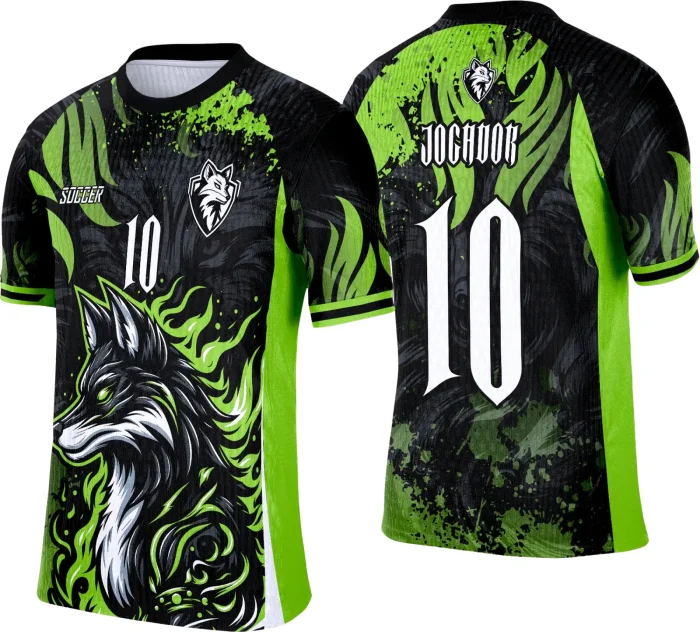 Arte Camisa Interclasse Raposa Negra com Verde 2025 - 0013