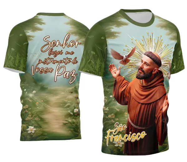 Arte Camisa São Francisco de Assis 2026 Religião