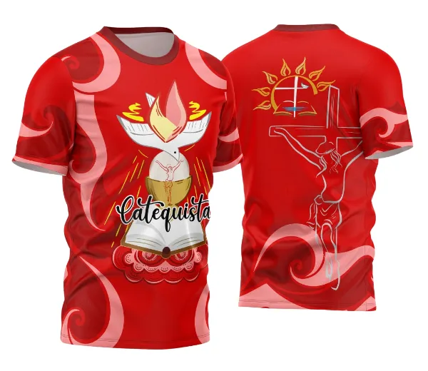Arte Camisa Vetor Religião - Catequista Vermelha