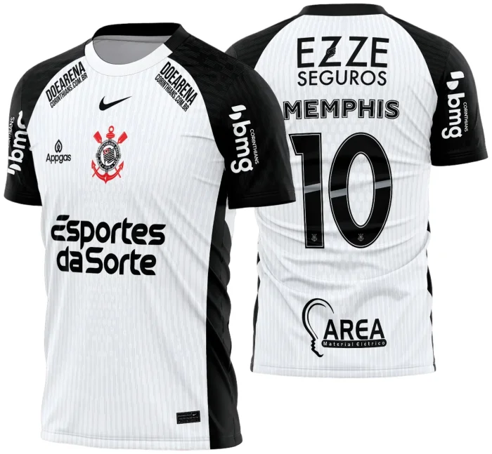 Arte Estampa Camisa Corinthians Titular 2025 - 2026