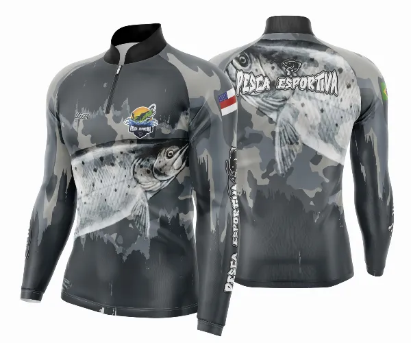 Arte Estampa Camisa De Pesca Esportiva Modelo 06