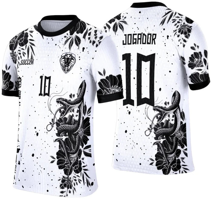 Arte Estampa Camisa Interclasse Cobra Preto e Branco