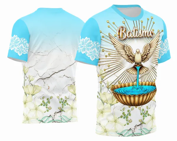Arte Estampa Camisa Religião 2026 - Batismo - Batizado