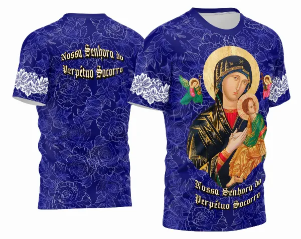 Arte Estampa Camisa Religião 2026 - Nossa Senhora do Perpétuo Socorro