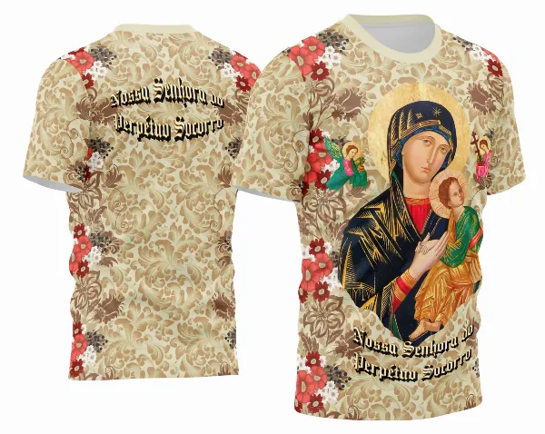 Arte Estampa Camisa Religião 2026 - Nossa Senhora do Perpétuo Socorro