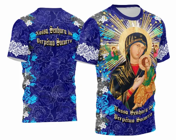 Arte Estampa Camisa Religião 2026 - Nossa Senhora do Perpétuo Socorro