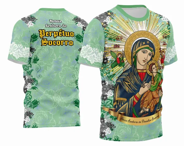 Arte Estampa Camisa Religião 2026 - Nossa Senhora do Perpétuo Socorro