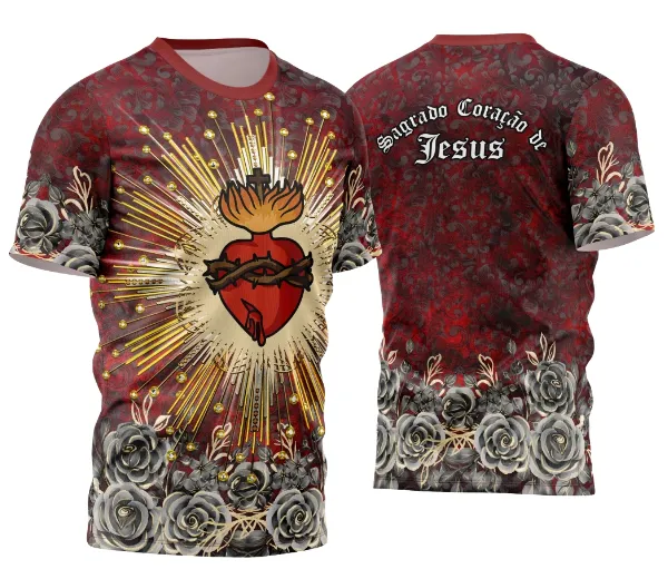 Arte Estampa Camisa Religião 2026 - Sagrado Coração de Jesus