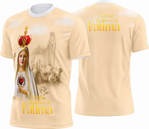 Arte Estampa Camisa Religião Nossa Senhora de Fátima 2025