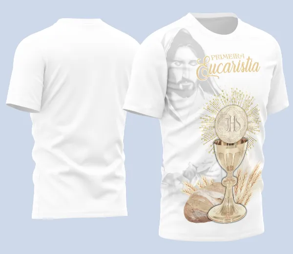 Arte Estampa Camisa Religião - Primeira Eucaristia 2025