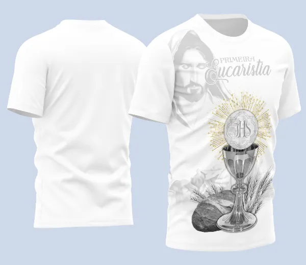 Arte Estampa Camisa Religião - Primeira Eucaristia 2025