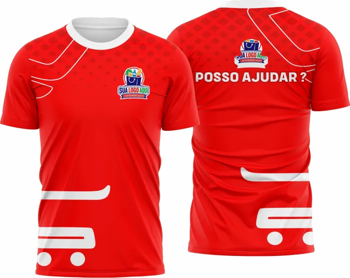 Camiseta unissex branca com logo no peito e estampa grande nas costas tema Supermercado Modelo 26, visual moderno e casual ideal para usar no dia a dia ou trabalho.