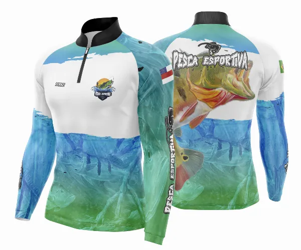 Arte Para Camisa De Pesca Esportiva Modelo 14