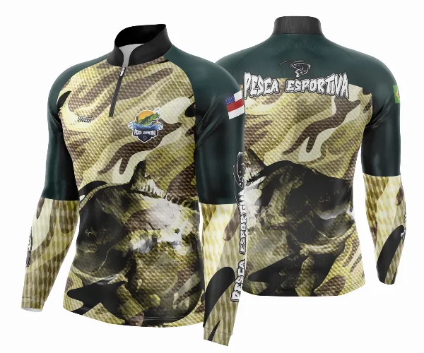 Arte Para Camisa De Pesca Esportiva Modelo 18