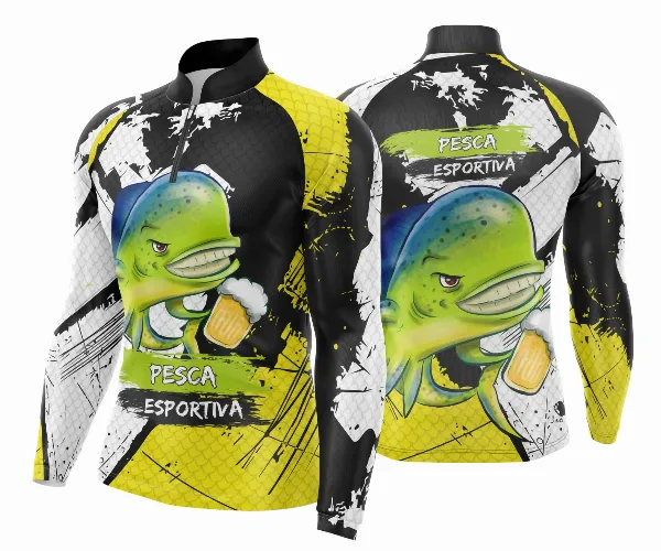 Arte Template Camisa De Pesca Esportiva