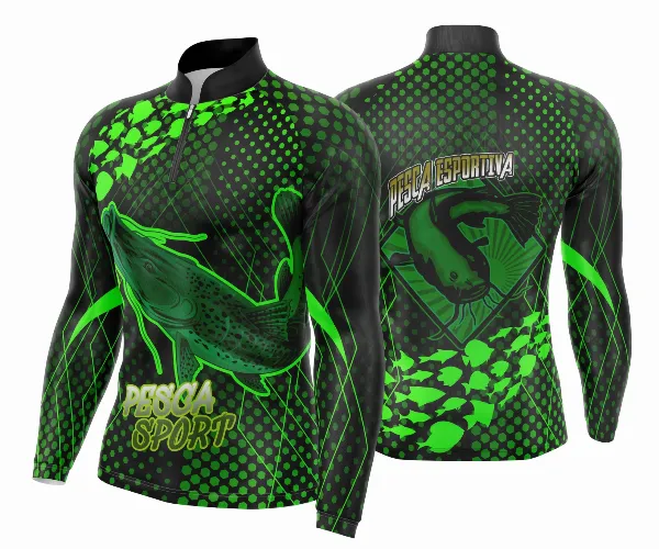 Arte Template Camisa De Pesca Esportiva