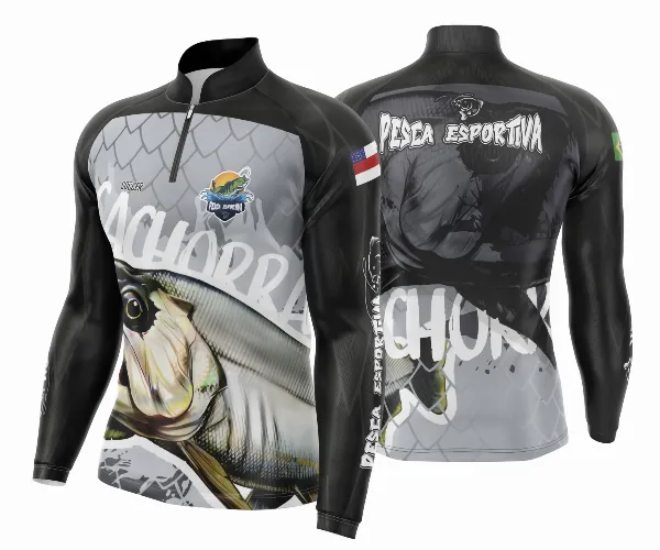 Arte Template Camisa De Pesca Esportiva Modelo 02