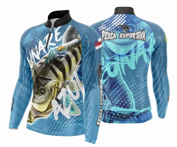 Arte Template Camisa De Pesca Esportiva Modelo 04