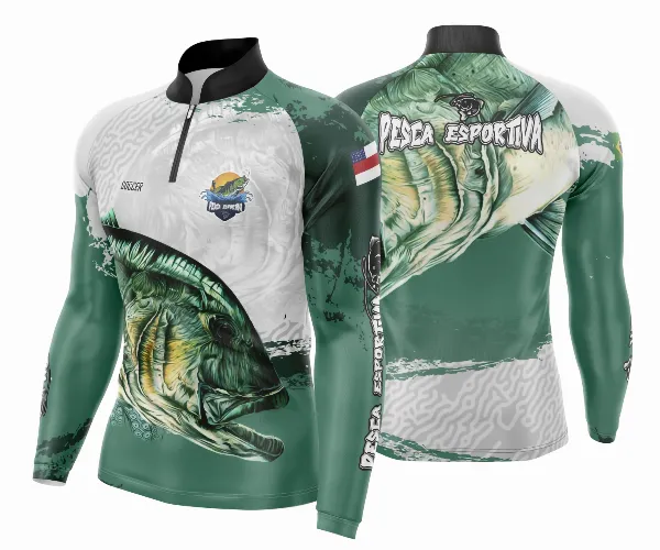 Arte Template Camisa De Pesca Esportiva Modelo 07