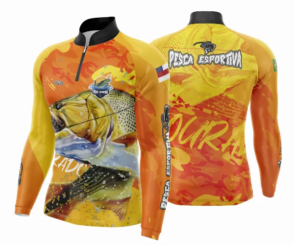 Arte Template Camisa De Pesca Esportiva Modelo 12