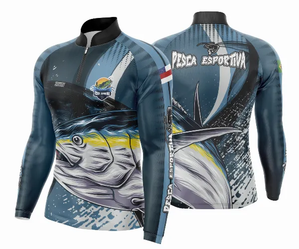 Arte Template Camisa De Pesca Esportiva Modelo 16