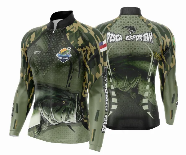 Arte Template Camisa De Pesca Esportiva Modelo 17