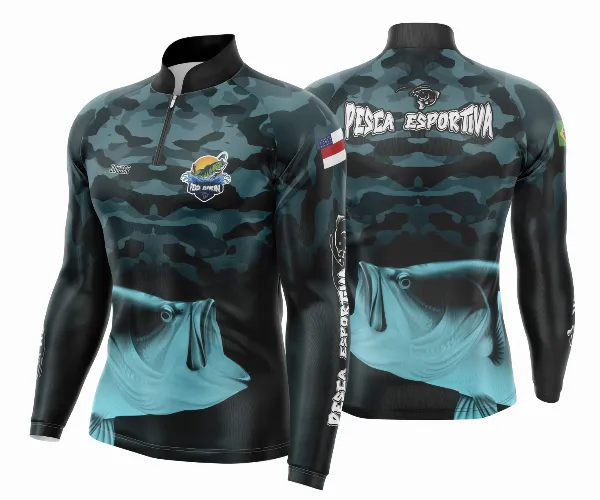 Arte Template Camisa De Pesca Esportiva Modelo 19