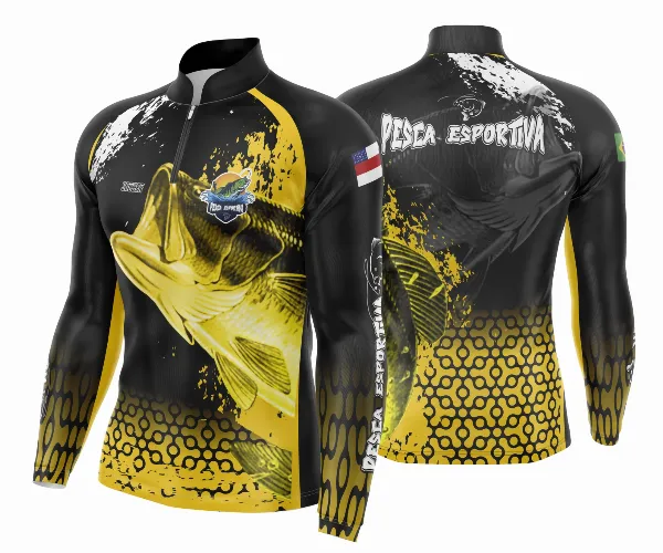Arte Template Camisa De Pesca Esportiva Modelo 23