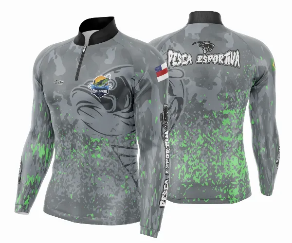 Arte Template Camisa De Pesca Esportiva Modelo 24