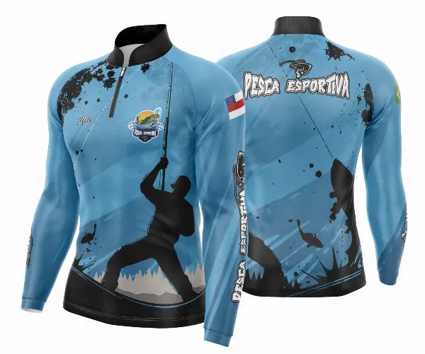 Arte Template Camisa De Pesca Esportiva Modelo 25