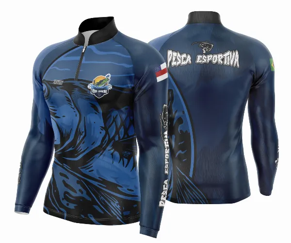 Arte Template Camisa De Pesca Esportiva Modelo 26