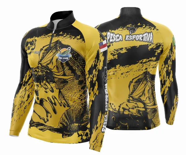 Arte Template Camisa De Pesca Esportiva Modelo 28