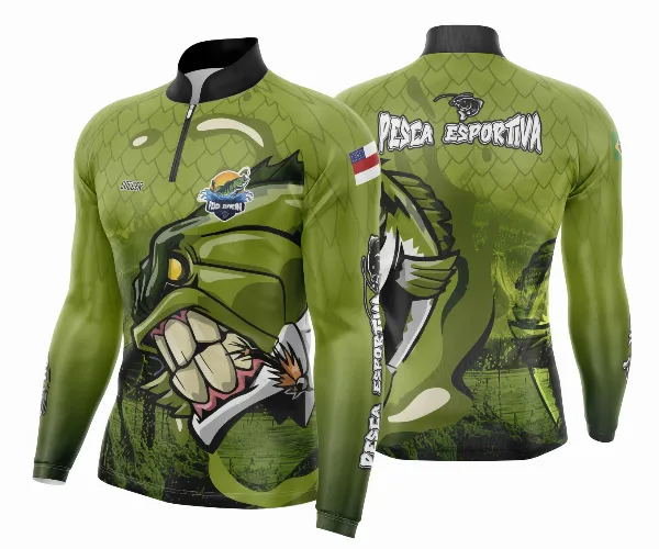 Arte Template Camisa De Pesca Esportiva Modelo 29