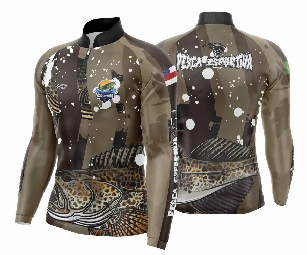Arte Template Camisa De Pesca Esportiva Modelo 30