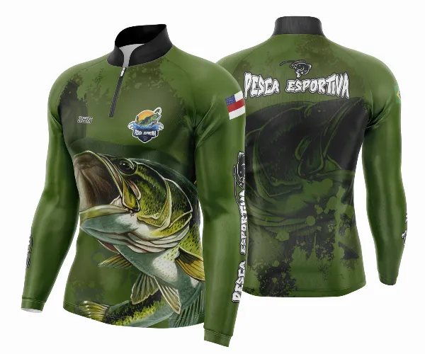 Arte Template Camisa De Pesca Esportiva Modelo 35